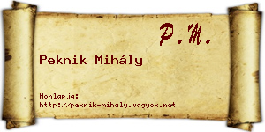 Peknik Mihály névjegykártya