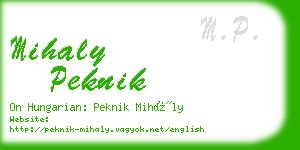 mihaly peknik business card